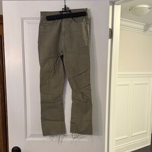 Veronica Beard Olive Cropped Jeans